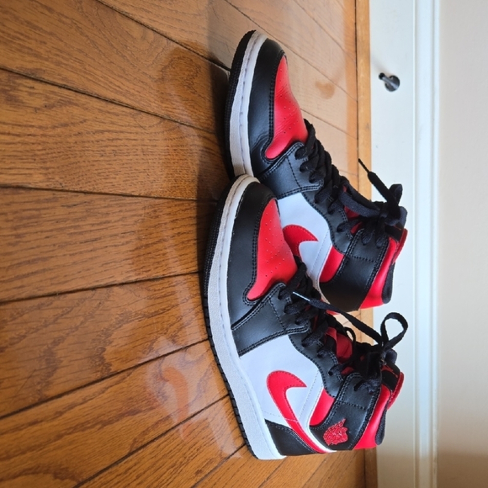 Kids Black and Red High-Top Sneakers